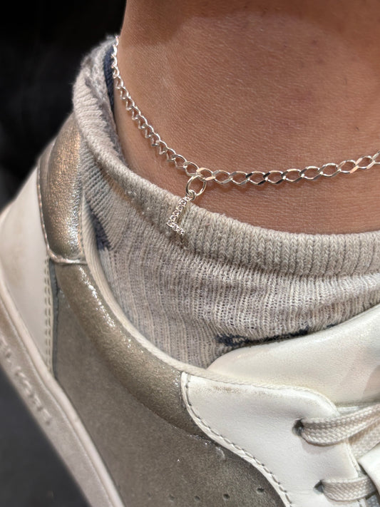 Tobillera Plata Ley 925 con broche