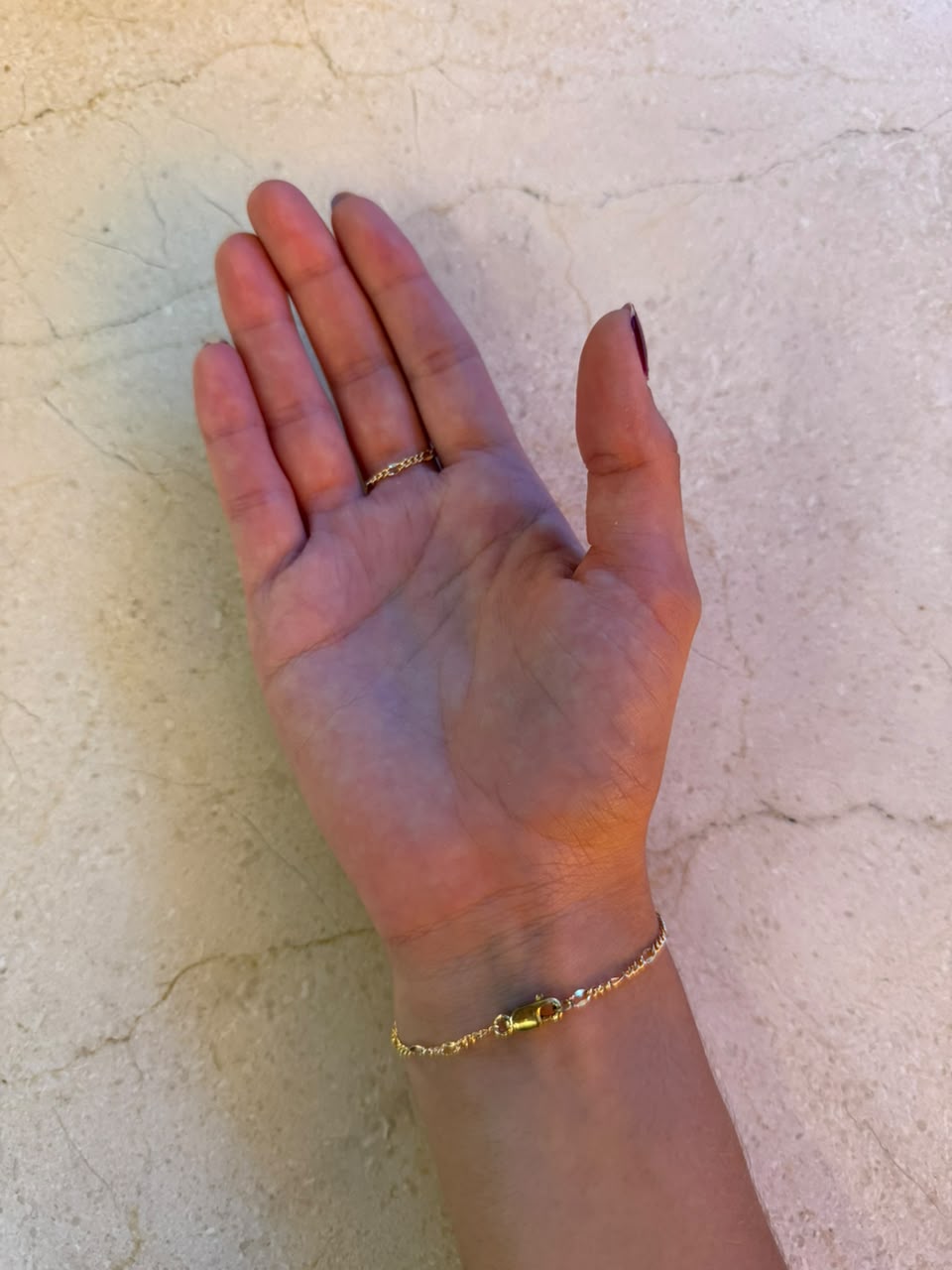 Manilla permanente con Anillo Oro Laminado con Broche